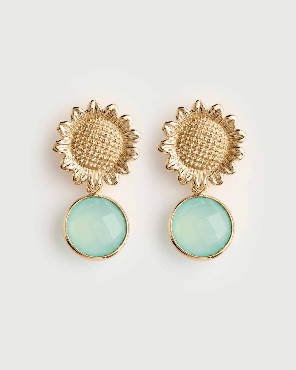 Elina Earring Calcédoine vert d'eau